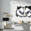 Husky Wall Art - Self Adhesive Wall Sticker, Animal Wall Sticker, Bedroom Wall Sticker, Removable Vinyl, Wall Decoration