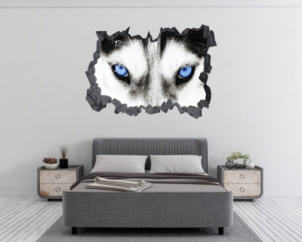 Husky Wall Art - Self Adhesive Wall Sticker, Animal Wall Sticker, Bedroom Wall Sticker, Removable Vinyl, Wall Decoration