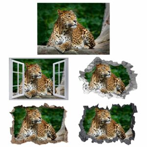 Leopard Wall Sticker - Self Adhesive Wall Sticker, Animal Wall Sticker, Bedroom Wall Sticker, Removable Vinyl, Wall Decoration