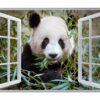 Panda Wall Decal - Self Adhesive Wall Sticker, Animal Wall Sticker, Bedroom Wall Sticker, Removable Vinyl, Wall Decoration