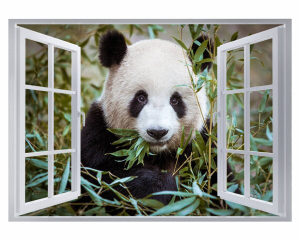 Panda Wall Decal - Self Adhesive Wall Sticker, Animal Wall Sticker, Bedroom Wall Sticker, Removable Vinyl, Wall Decoration