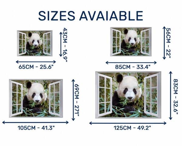 Panda Wall Decal - Self Adhesive Wall Sticker, Animal Wall Sticker, Bedroom Wall Sticker, Removable Vinyl, Wall Decoration