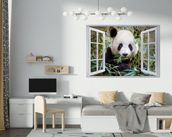 Panda Wall Decal - Self Adhesive Wall Sticker, Animal Wall Sticker, Bedroom Wall Sticker, Removable Vinyl, Wall Decoration