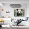 Panda Wall Decal - Self Adhesive Wall Sticker, Animal Wall Sticker, Bedroom Wall Sticker, Removable Vinyl, Wall Decoration