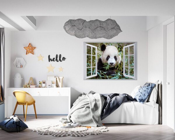 Panda Wall Decal - Self Adhesive Wall Sticker, Animal Wall Sticker, Bedroom Wall Sticker, Removable Vinyl, Wall Decoration