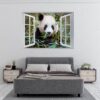 Panda Wall Decal - Self Adhesive Wall Sticker, Animal Wall Sticker, Bedroom Wall Sticker, Removable Vinyl, Wall Decoration