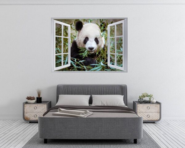 Panda Wall Decal - Self Adhesive Wall Sticker, Animal Wall Sticker, Bedroom Wall Sticker, Removable Vinyl, Wall Decoration