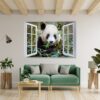 Panda Wall Decal - Self Adhesive Wall Sticker, Animal Wall Sticker, Bedroom Wall Sticker, Removable Vinyl, Wall Decoration