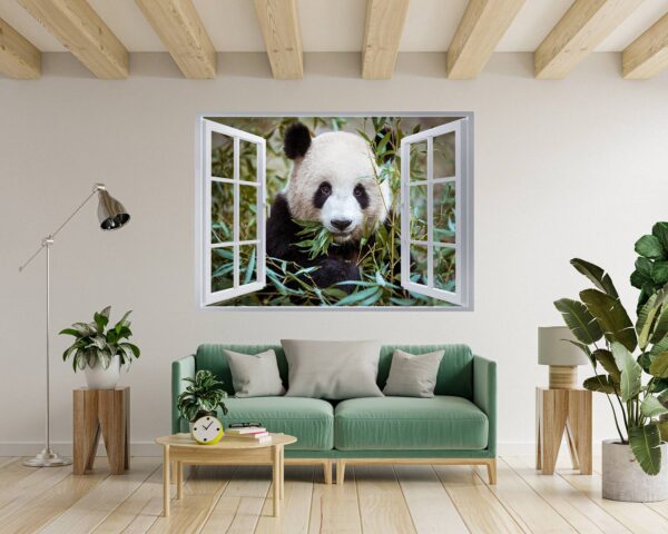 Panda Wall Decal - Self Adhesive Wall Sticker, Animal Wall Sticker, Bedroom Wall Sticker, Removable Vinyl, Wall Decoration