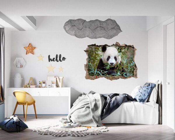 Panda Wall Decal - Self Adhesive Wall Sticker, Animal Wall Sticker, Bedroom Wall Sticker, Removable Vinyl, Wall Decoration