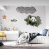 Panda Wall Decal - Self Adhesive Wall Sticker, Animal Wall Sticker, Bedroom Wall Sticker, Removable Vinyl, Wall Decoration