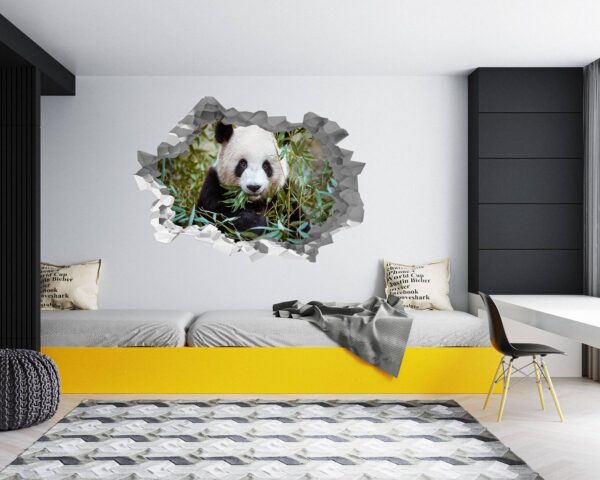 Panda Wall Decal - Self Adhesive Wall Sticker, Animal Wall Sticker, Bedroom Wall Sticker, Removable Vinyl, Wall Decoration