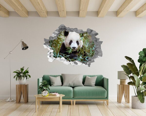 Panda Wall Decal - Self Adhesive Wall Sticker, Animal Wall Sticker, Bedroom Wall Sticker, Removable Vinyl, Wall Decoration