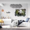 Panda Wall Decal - Self Adhesive Wall Sticker, Animal Wall Sticker, Bedroom Wall Sticker, Removable Vinyl, Wall Decoration