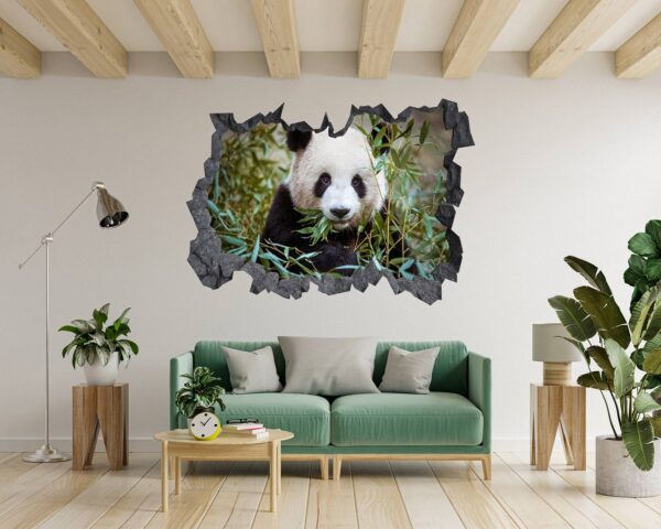 Panda Wall Decal - Self Adhesive Wall Sticker, Animal Wall Sticker, Bedroom Wall Sticker, Removable Vinyl, Wall Decoration