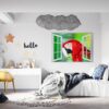 Parrot Wall Sticker - Self Adhesive Wall Sticker, Animal Wall Decal, Bedroom Wall Sticker, Removable Vinyl, Wall Decoration