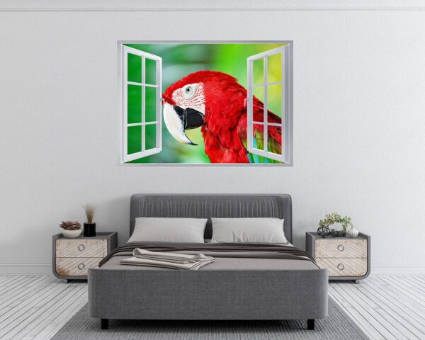 Parrot Wall Sticker - Self Adhesive Wall Sticker, Animal Wall Decal, Bedroom Wall Sticker, Removable Vinyl, Wall Decoration