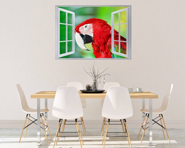 Parrot Wall Sticker - Self Adhesive Wall Sticker, Animal Wall Decal, Bedroom Wall Sticker, Removable Vinyl, Wall Decoration