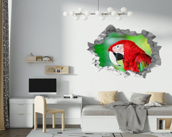 Parrot Wall Sticker - Self Adhesive Wall Sticker, Animal Wall Decal, Bedroom Wall Sticker, Removable Vinyl, Wall Decoration