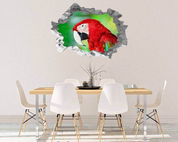 Parrot Wall Sticker - Self Adhesive Wall Sticker, Animal Wall Decal, Bedroom Wall Sticker, Removable Vinyl, Wall Decoration