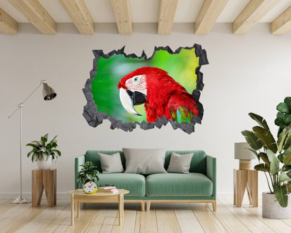 Parrot Wall Sticker - Self Adhesive Wall Sticker, Animal Wall Decal, Bedroom Wall Sticker, Removable Vinyl, Wall Decoration