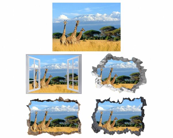 Giraffe Wall Sticker - Self Adhesive Wall Sticker, Animal Wall Decal, Bedroom Wall Sticker, Removable Vinyl, Wall Decoration