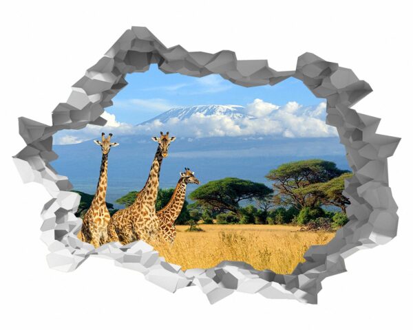 Giraffe Wall Sticker - Self Adhesive Wall Sticker, Animal Wall Decal, Bedroom Wall Sticker, Removable Vinyl, Wall Decoration