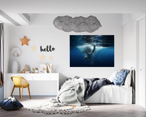 Elephant Wall Sticker - Self Adhesive Wall Sticker, Animal Wall Decal, Bedroom Wall Sticker, Removable Vinyl, Wall Decoration