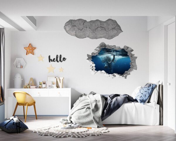 Elephant Wall Sticker - Self Adhesive Wall Sticker, Animal Wall Decal, Bedroom Wall Sticker, Removable Vinyl, Wall Decoration