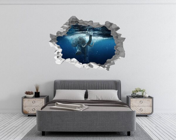 Elephant Wall Sticker - Self Adhesive Wall Sticker, Animal Wall Decal, Bedroom Wall Sticker, Removable Vinyl, Wall Decoration