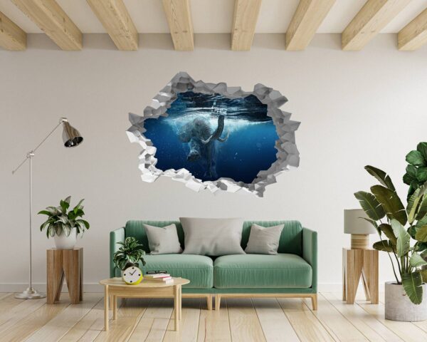 Elephant Wall Sticker - Self Adhesive Wall Sticker, Animal Wall Decal, Bedroom Wall Sticker, Removable Vinyl, Wall Decoration