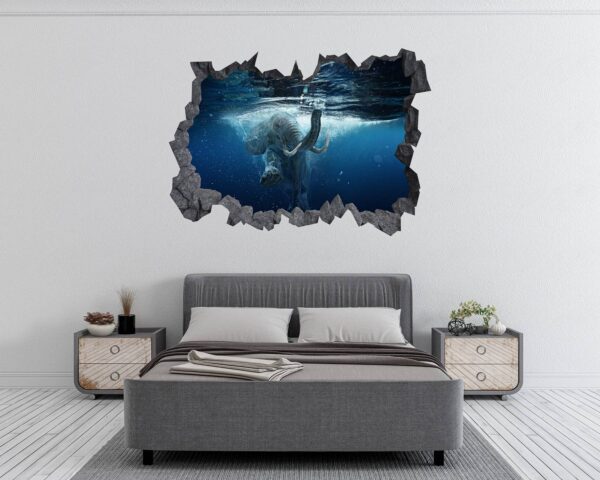 Elephant Wall Sticker - Self Adhesive Wall Sticker, Animal Wall Decal, Bedroom Wall Sticker, Removable Vinyl, Wall Decoration