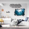 Dolphin Wall Sticker - Self Adhesive Wall Sticker, Animal Wall Decal, Bedroom Wall Sticker, Removable Vinyl, Wall Decoration