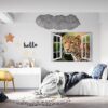 Amotekun Animal - Self Adhesive Wall Sticker, Animal Wall Decal, Bedroom Wall Sticker, Removable Vinyl, Wall Decoration