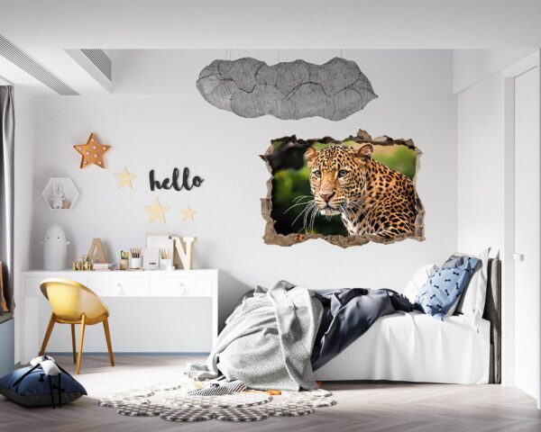 Amotekun Animal - Self Adhesive Wall Sticker, Animal Wall Decal, Bedroom Wall Sticker, Removable Vinyl, Wall Decoration