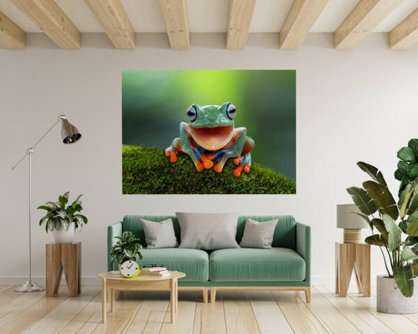 Frog Wall Decal - Self Adhesive Wall Sticker, Animal Wall Decal, Bedroom Wall Sticker, Removable Vinyl, Wall Decoration