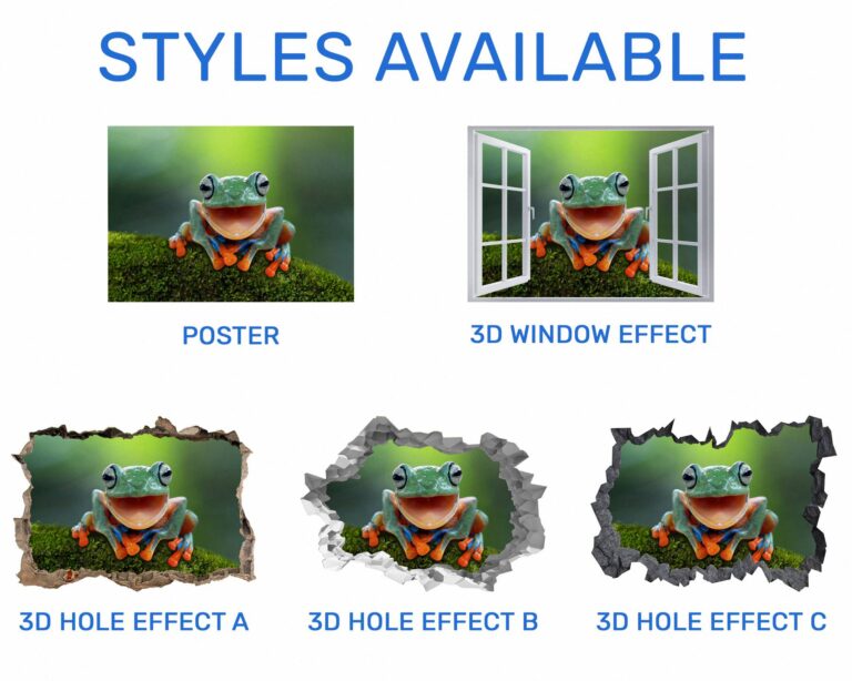 Frog Wall Decal - Self Adhesive Wall Sticker, Animal Wall Decal, Bedroom Wall Sticker, Removable Vinyl, Wall Decoration