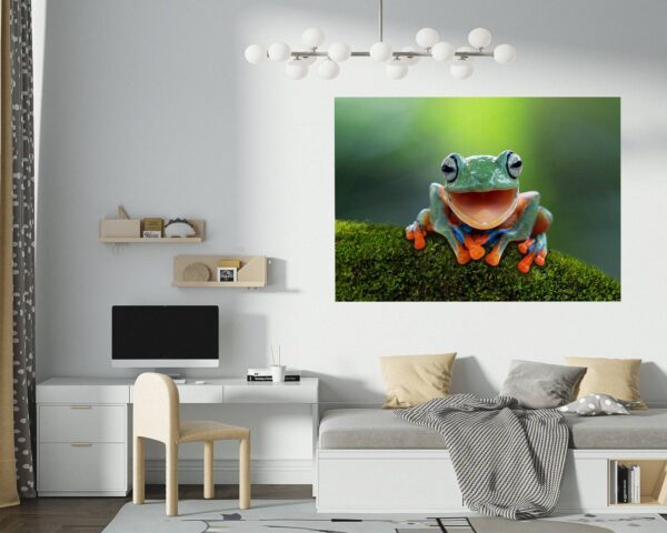 Frog Wall Decal - Self Adhesive Wall Sticker, Animal Wall Decal, Bedroom Wall Sticker, Removable Vinyl, Wall Decoration