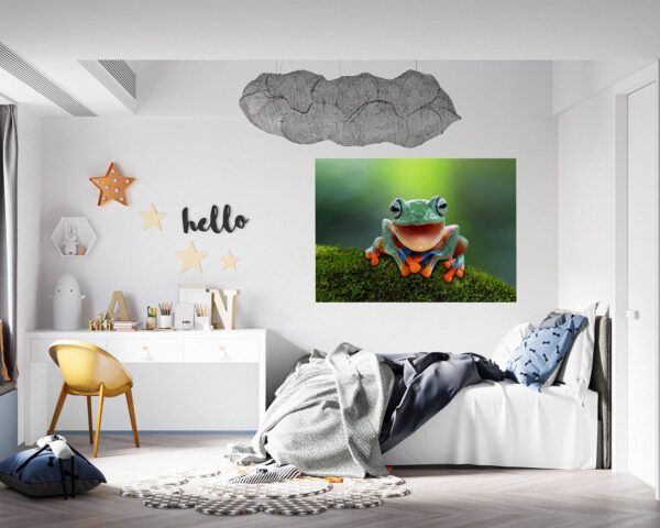 Frog Wall Decal - Self Adhesive Wall Sticker, Animal Wall Decal, Bedroom Wall Sticker, Removable Vinyl, Wall Decoration