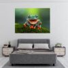 Frog Wall Decal - Self Adhesive Wall Sticker, Animal Wall Decal, Bedroom Wall Sticker, Removable Vinyl, Wall Decoration