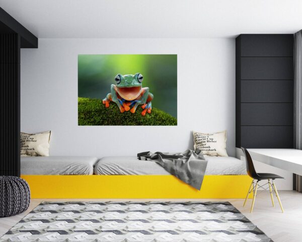 Frog Wall Decal - Self Adhesive Wall Sticker, Animal Wall Decal, Bedroom Wall Sticker, Removable Vinyl, Wall Decoration