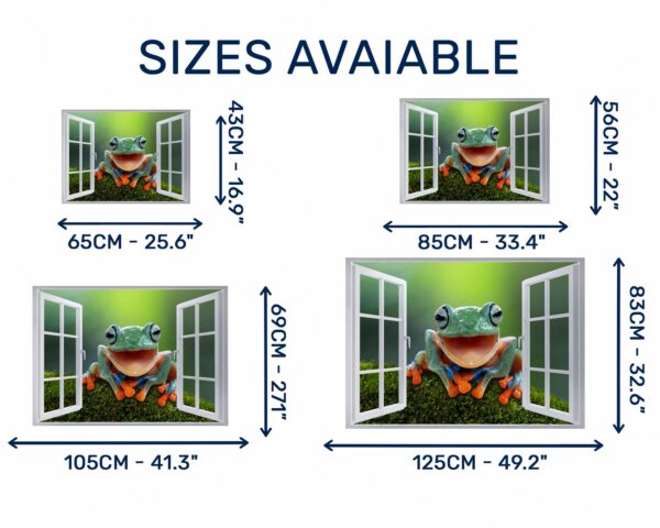 Frog Wall Decal - Self Adhesive Wall Sticker, Animal Wall Decal, Bedroom Wall Sticker, Removable Vinyl, Wall Decoration