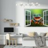 Frog Wall Decal - Self Adhesive Wall Sticker, Animal Wall Decal, Bedroom Wall Sticker, Removable Vinyl, Wall Decoration