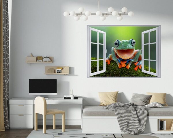 Frog Wall Decal - Self Adhesive Wall Sticker, Animal Wall Decal, Bedroom Wall Sticker, Removable Vinyl, Wall Decoration