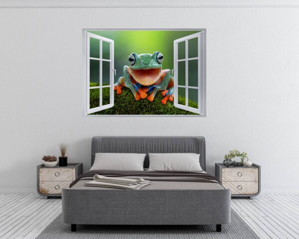 Frog Wall Decal - Self Adhesive Wall Sticker, Animal Wall Decal, Bedroom Wall Sticker, Removable Vinyl, Wall Decoration