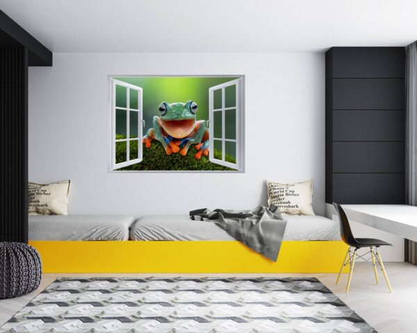 Frog Wall Decal - Self Adhesive Wall Sticker, Animal Wall Decal, Bedroom Wall Sticker, Removable Vinyl, Wall Decoration