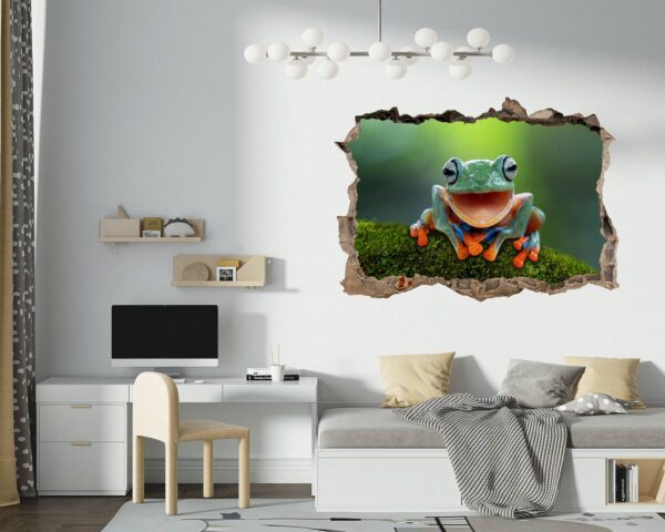 Frog Wall Decal - Self Adhesive Wall Sticker, Animal Wall Decal, Bedroom Wall Sticker, Removable Vinyl, Wall Decoration