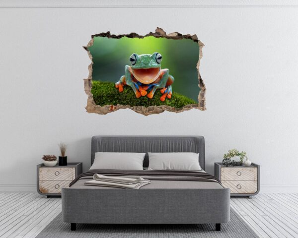 Frog Wall Decal - Self Adhesive Wall Sticker, Animal Wall Decal, Bedroom Wall Sticker, Removable Vinyl, Wall Decoration