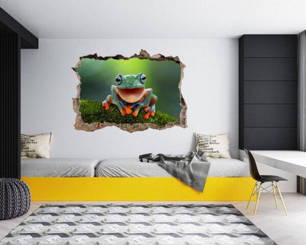 Frog Wall Decal - Self Adhesive Wall Sticker, Animal Wall Decal, Bedroom Wall Sticker, Removable Vinyl, Wall Decoration