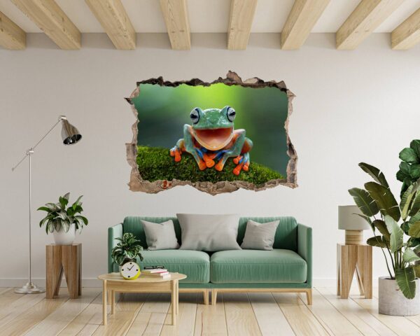 Frog Wall Decal - Self Adhesive Wall Sticker, Animal Wall Decal, Bedroom Wall Sticker, Removable Vinyl, Wall Decoration